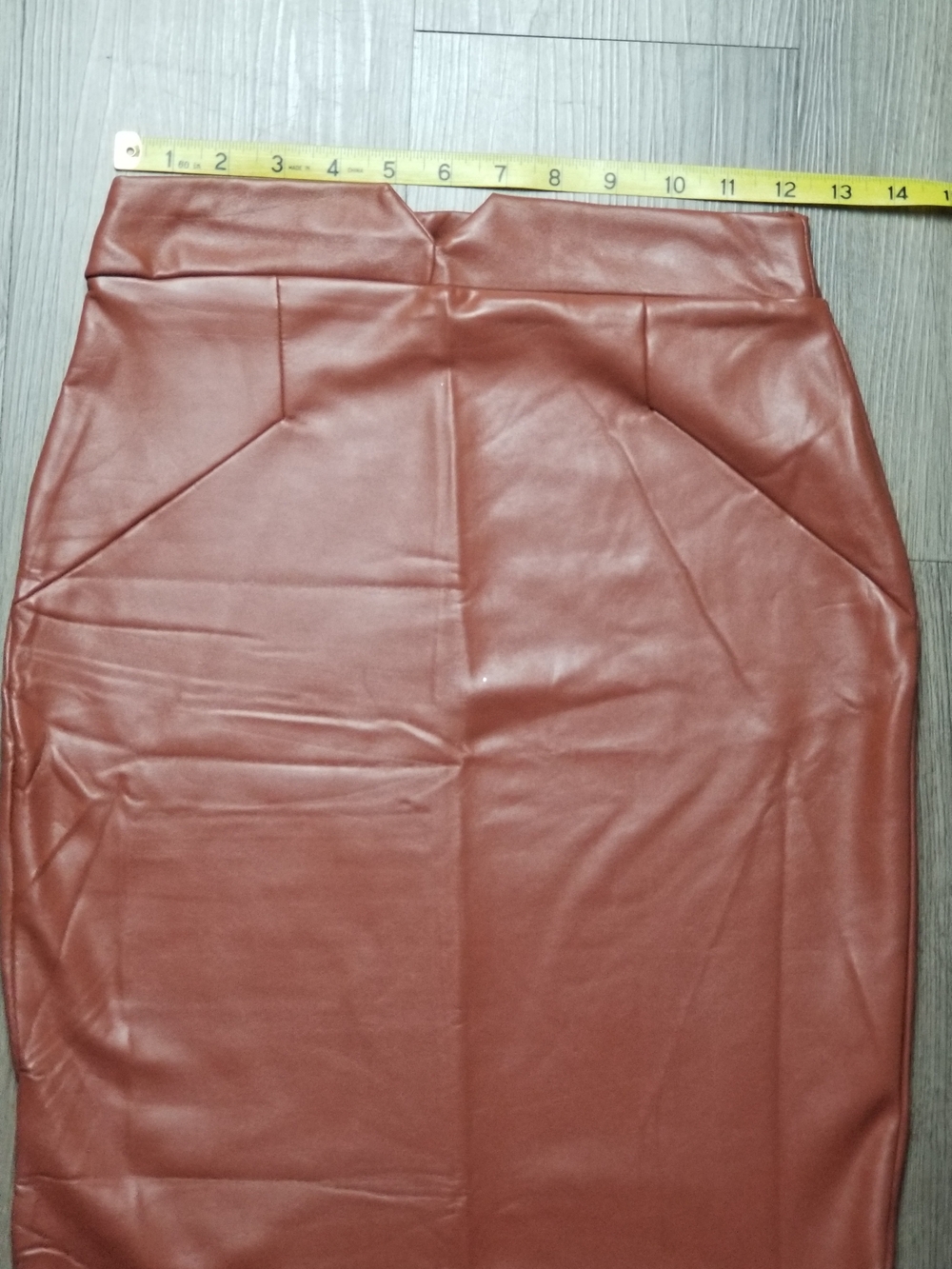 L. Alexander Women's Faux Leather Brown Pencil Skirt (SIZE S) - Picture 5 of 11